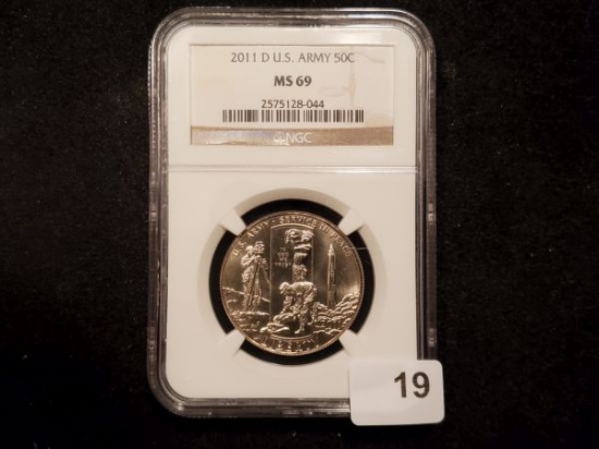 NGC 2011-D US Army Commemorative Half Dollar in MS-69