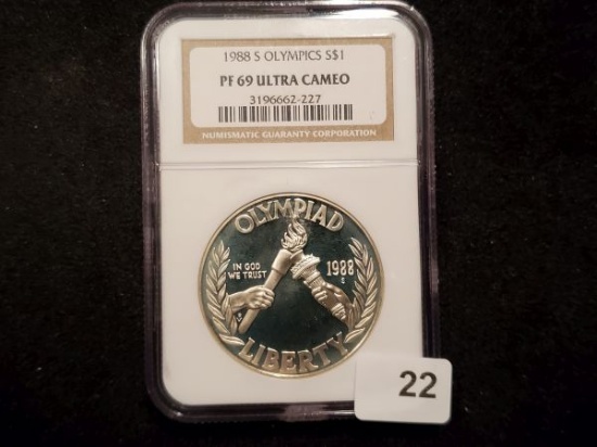 NGC 1988-S Olympics PF 69 Ultra Cameo Commemorative Silver Dollar