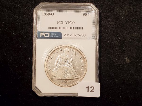 WOW! PCI-Graded 1859-O Seated Liberty Dollar in Very Fine 20