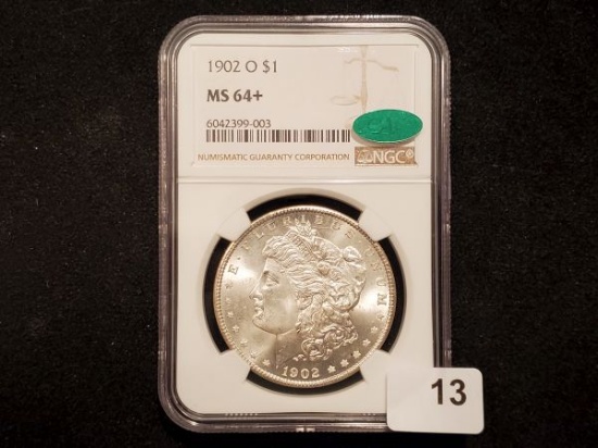 NGC CAC 1902-O Morgan Dollar in MS-64+