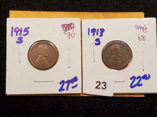 Two better Date Wheat Cents