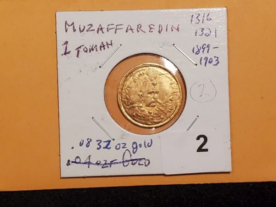 GOLD! Iran 1316-1321/1899-1903 One Tuman