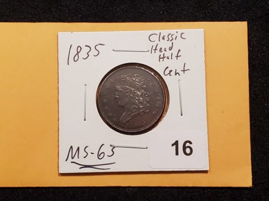 ***ANOTHER HIGHLIGHT** 1835 Half Cent CHOICE UNCIRCULATED!!