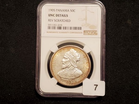 NGC 1905 Panama 50 cents Uncirculated details