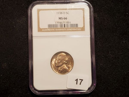 KEY NGC 1938-D Jefferson Nickel in MS-66