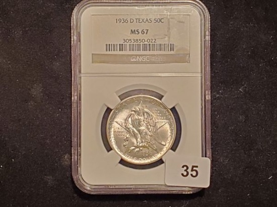 ****Highlight** NGC 1936-D TEXAS Commemorative Half Dollar in MS-67