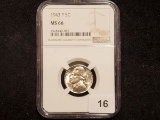 NGC 1943-P Silver Wartime Jefferson Nickel in MS-66