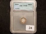 VARIETY! ICG 1845 Seated Liberty Half Dime Repunched Date