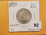 Nicer 1856 Seated Liberty Quarter in About Uncirculated - details