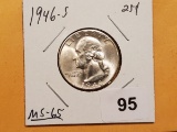 1946-S Washington Quarter in MS-65