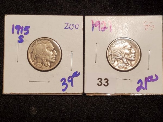 Two Better Date Buffalo Nickels