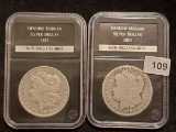 Two Slabbed New Orleans Mint Marked Morgan Dollars