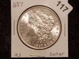 Flashy 1887 Morgan Dollar in MS-63