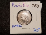 ***HIGHLIGHT**1895 20 CENTAVOS FROM PUERTO RICO