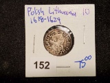 SILVER POLISH-LITHUANIA 3 GR.- POLAND GROSCHEN MINTED FROM 1618-1624