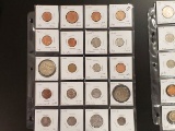 Two full sheets of world coins