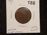 1905 Danish West Indies one cent