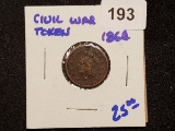 1864 Civil war token