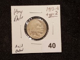 **KEY DATE 1913-D TYPE 2 Buffalo Nickel