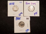 Three different eras of dimes