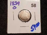 1839+-O Seated Liberty Dime