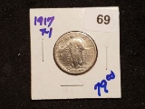 Semi-Key 1917 type 1 Standing Liberty Quarter