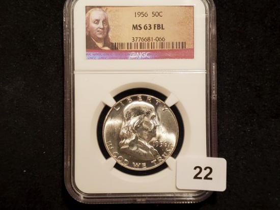 NGC 1956 Franklin Half Dollar in MS-63 FBL