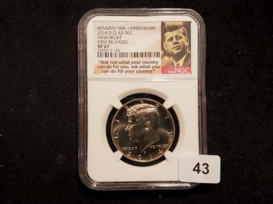 NGC 2014-D Kennedy Half Dollar Specimen 67