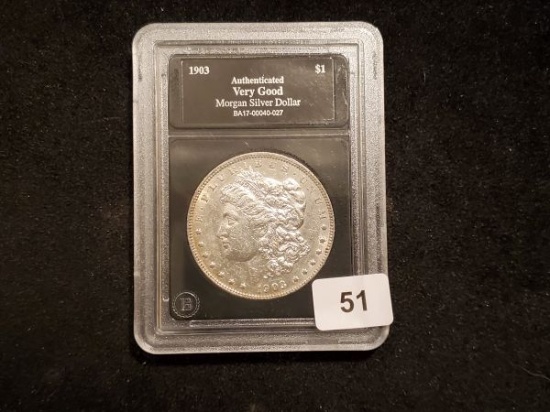 Slabbed 1903 Morgan Dollar in About Uncirculated - details