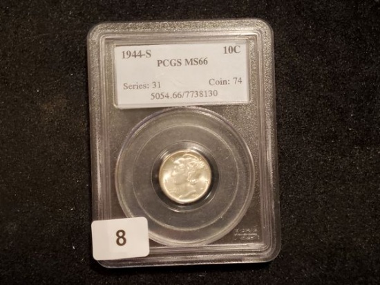 PCGS 1944-S Mercury Dime in MS-66