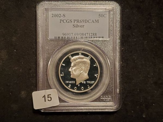 PCGS 2002-S SILVER Kennedy Half Dollar in Proof 69 Deep Cameo