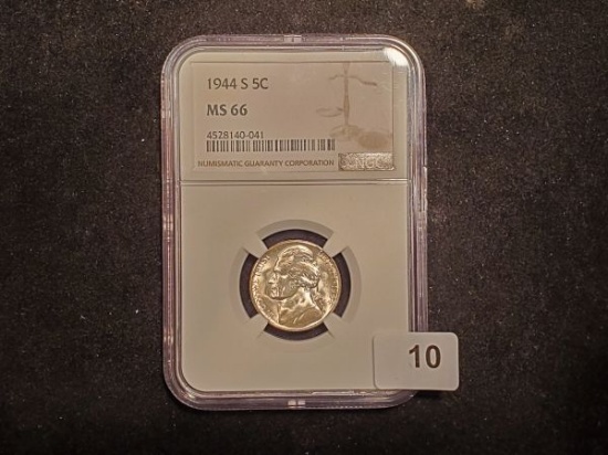 NGC 1944-S Silver Wartime Jefferson Nickel in MS-66