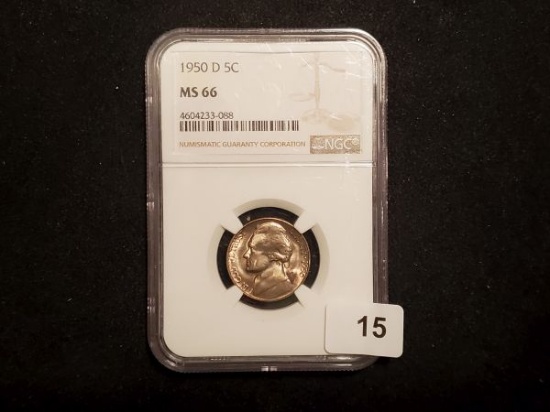 KEY DATE NGC 1950-D Jefferson Nickel in MS-66