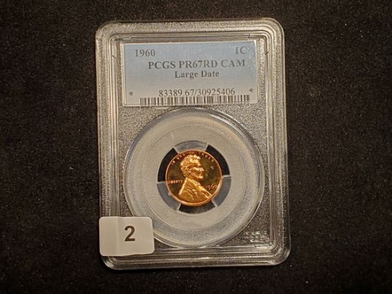 PCGS 1960 Large Date Cent in Proof 67 RED CAMEO