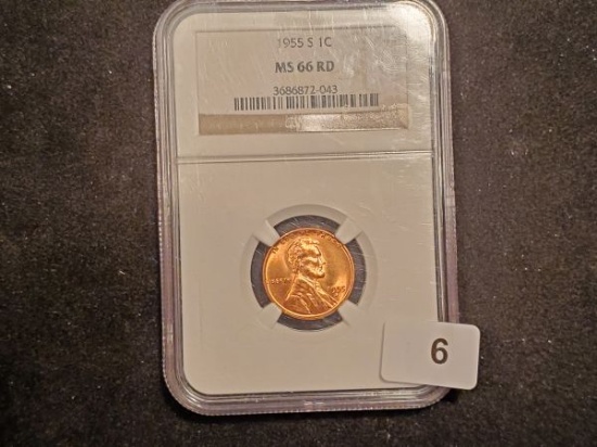 NGC 1955-S Wheat Cent in MS-66 RED