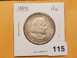 1893 Columbian Commemorative Half Dollar in About Uncirculated