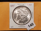 Satiny 1889 Morgan Dollar in MS-63+