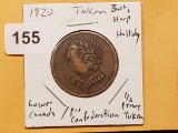 Cool 1820 Lower Canada Halliday Token