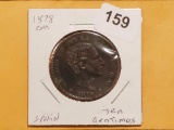 High grade 1878 Spain ten centimos