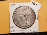 **Highlight! 1889 Great Britain Crown in AU-UNC