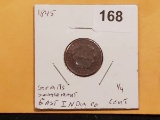 Tough 1845 Straits Settlement East India Co 1/4 cent