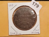 1849 Sweden 4 skilling