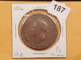 Cool 1826 Great Britain 1/2 penny