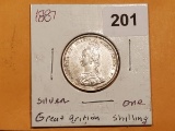 Superb 1887 Great Britain shilling