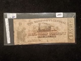 Holly Springs Mississippi Two Dollar Nnote from 1862