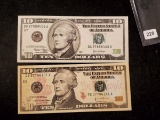 Two nice, Crisp Uncirculated $10 Federal Reserve notes