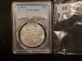 PCGS 1887/6 Morgan Dollar in MS-60