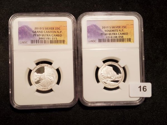 Two NGC Silver National Parks Quarters