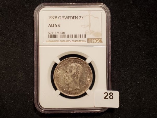 NGC 1928 Sweden 2 K in About Uncirculated 53