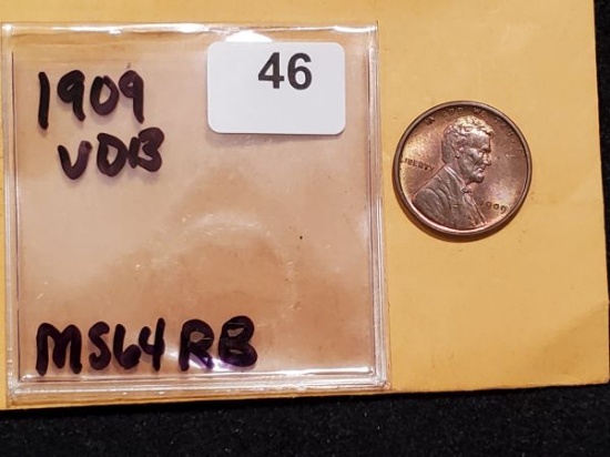 Very nice 1909-VDB Wheat cent in MS-64 RB